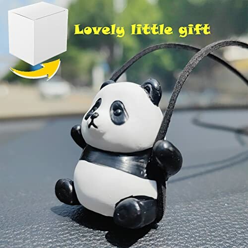 Cute panda car accessory with gift box