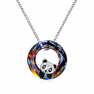 925 Sterling Silver Panda Pendant Necklace