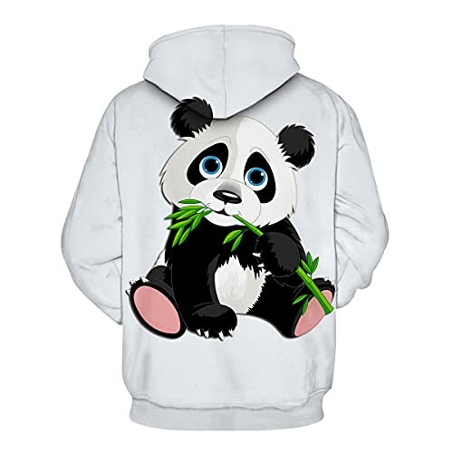 Men Women Panda Print Long Sleeve Hoodie