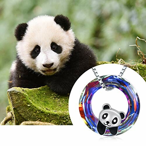 Panda with colorful panda pendant necklace