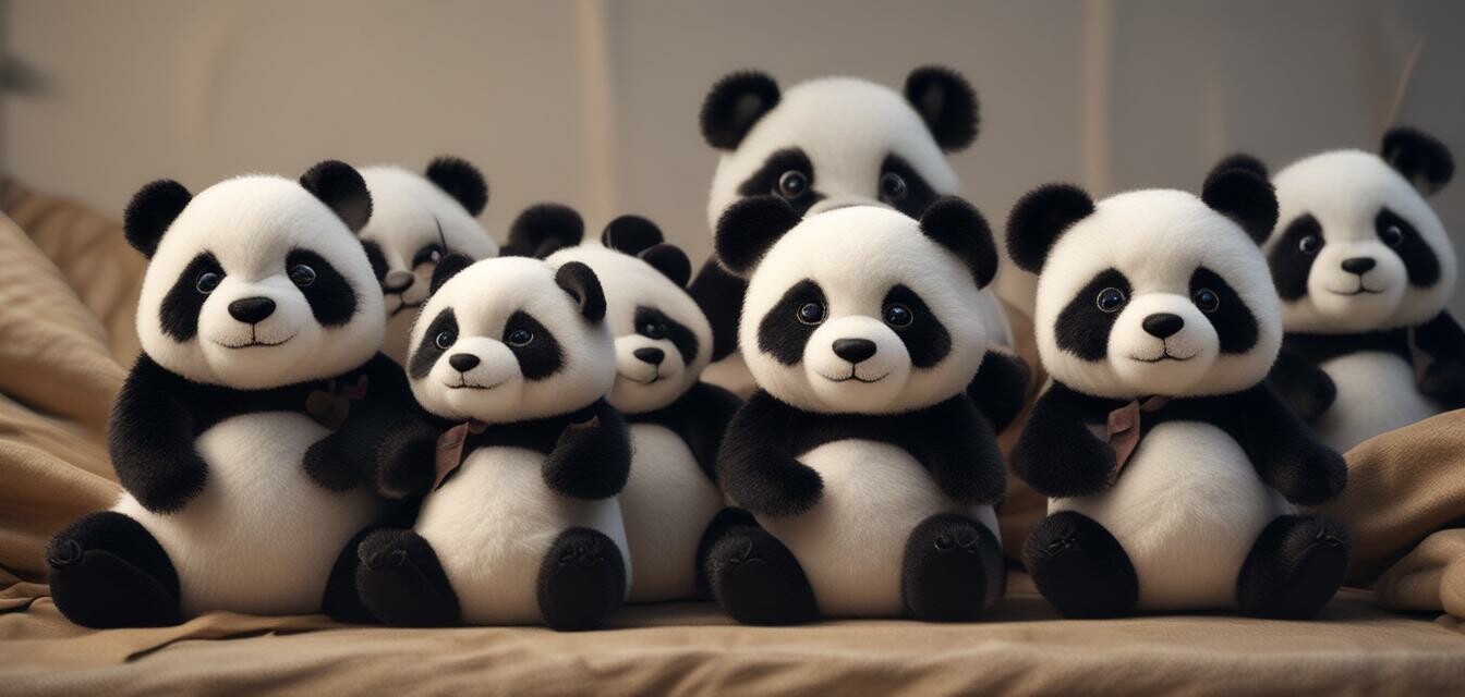 Panda plush toy collection