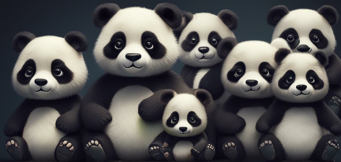 Panda plush toy evolution