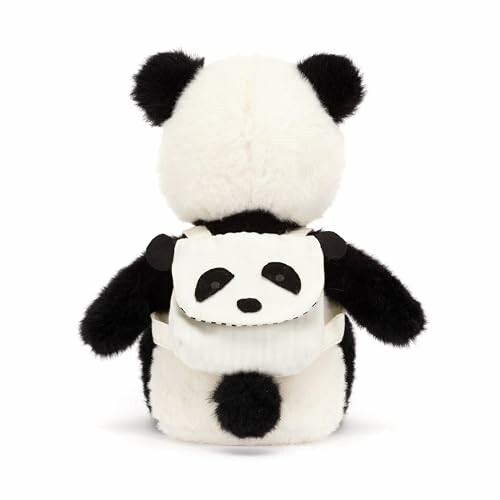 Plush panda toy with a small panda backpack.