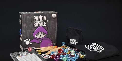 Panda Royale board game with dice and accessories.