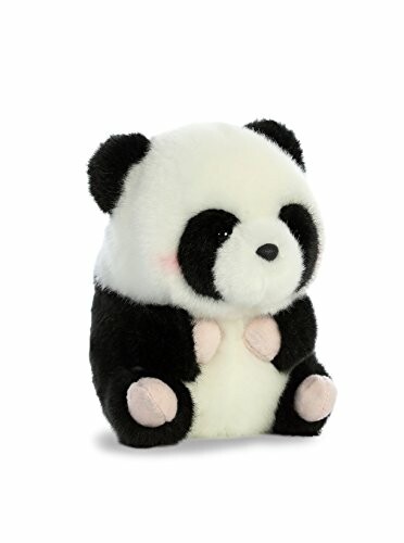 Soft plush panda toy sitting upright.