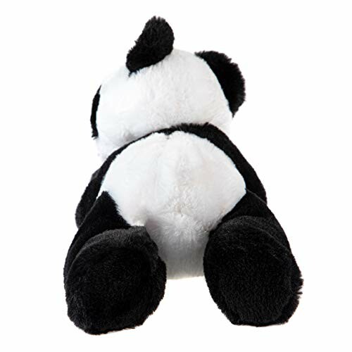 Back view of a plush panda toy