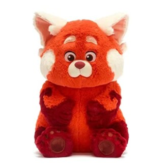 Red panda plush toy with orange and red fur.