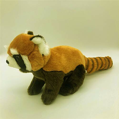 Plush red panda toy on a neutral background